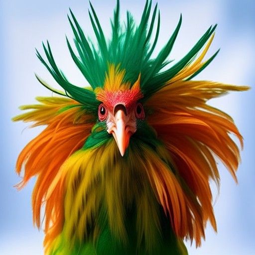 Stylish Hooded Alien Rooster Creature