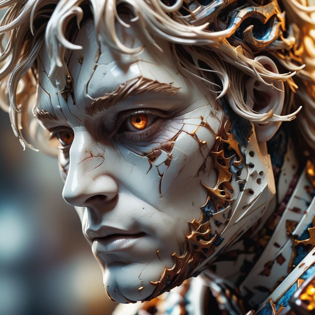 Photorealistic White Knight Chess Piece in HDR