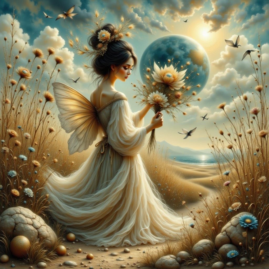 Ethereal Fairies Harvesting Organs in Glass Dome