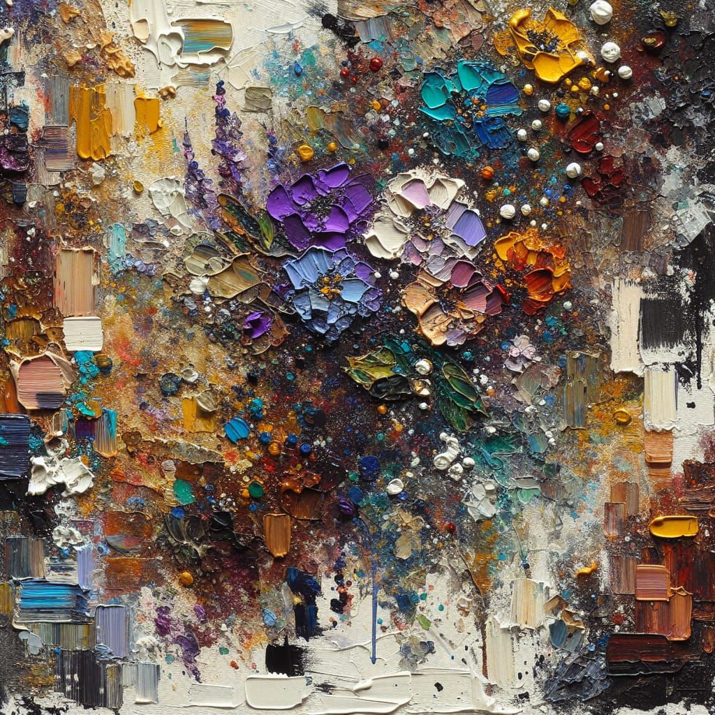 A Black Woman's Expressive Backside in Vibrant Oil Paint