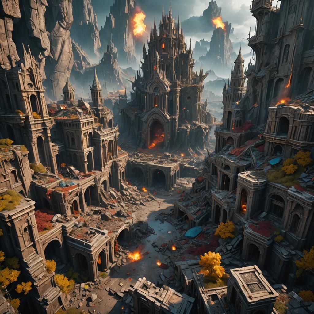 Fantastical Destruction in Deep Color: Matte Painting