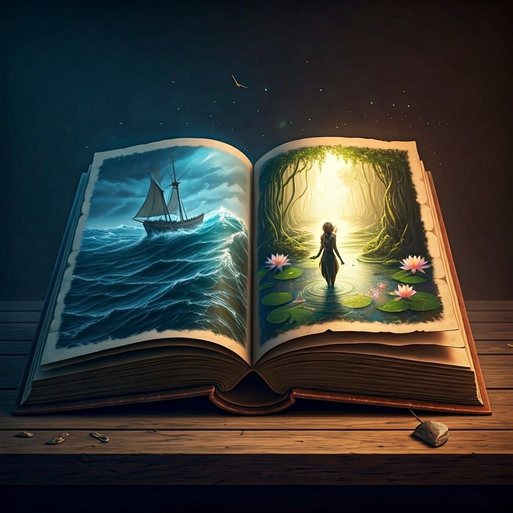 Fantasy Book: Stormy Seas and Elven Sanctuary