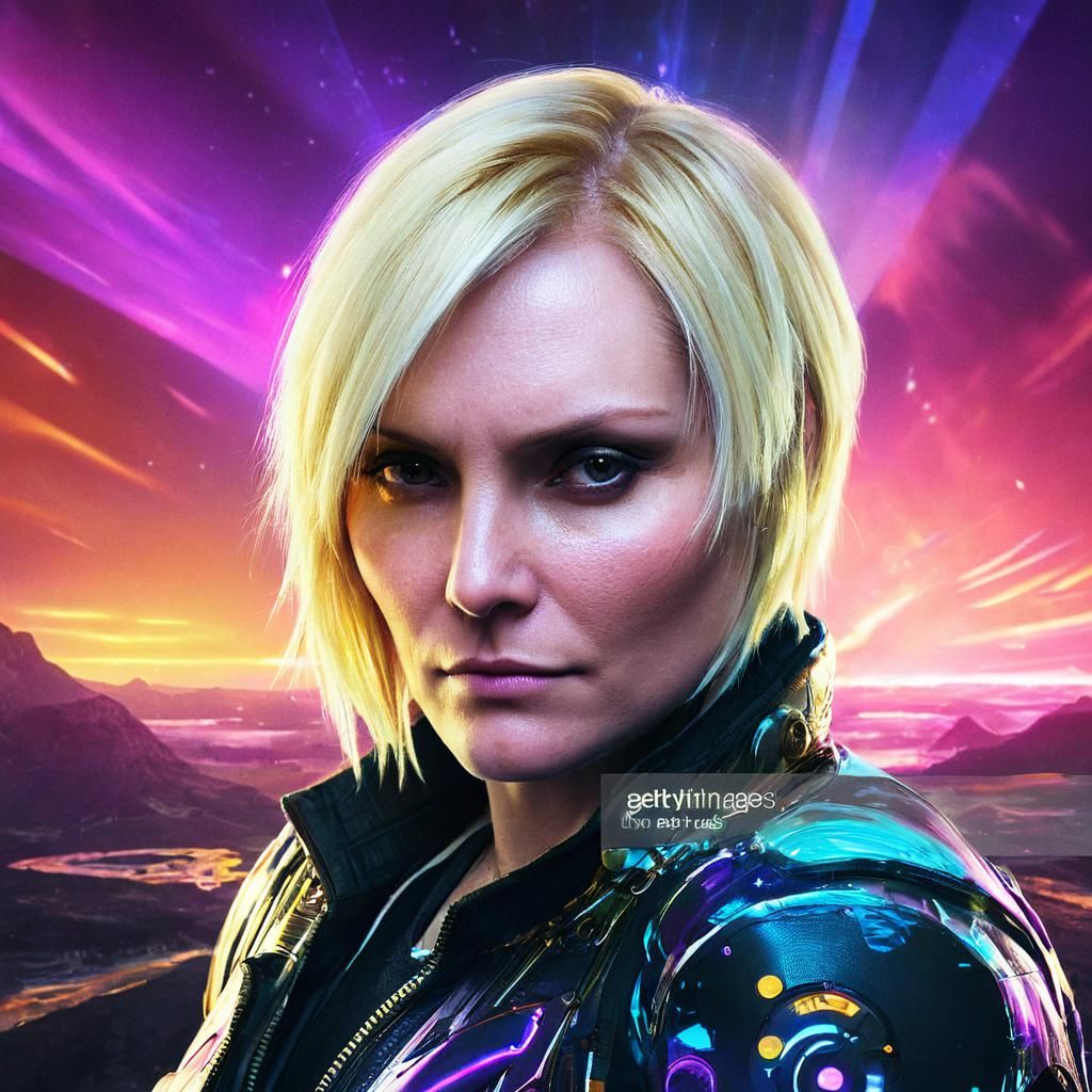 Sci-Fi Portrait of a Blonde Woman in Digital Art