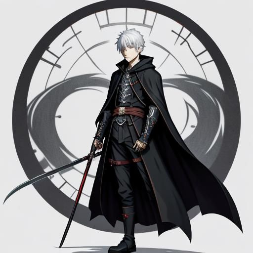 Anime Reaper with Scythe in Digital Art Style