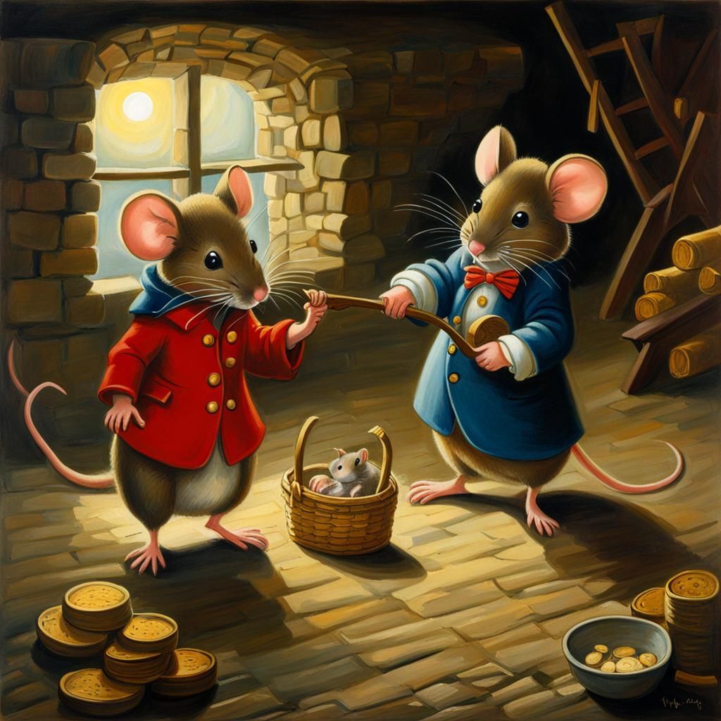 Poor Mouse and Rich Mouse Story Illustration