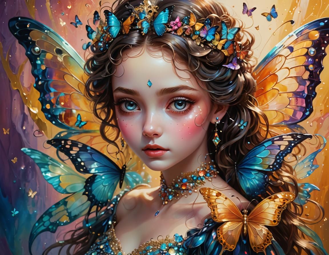 Butterfly Princess with Jeweled Tones, Splash Art