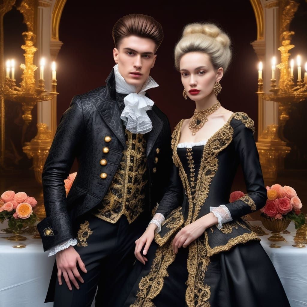 Classic Couple in Baroque Gothic Style