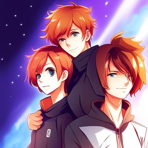 Anime Style Children with Themed Hoodies