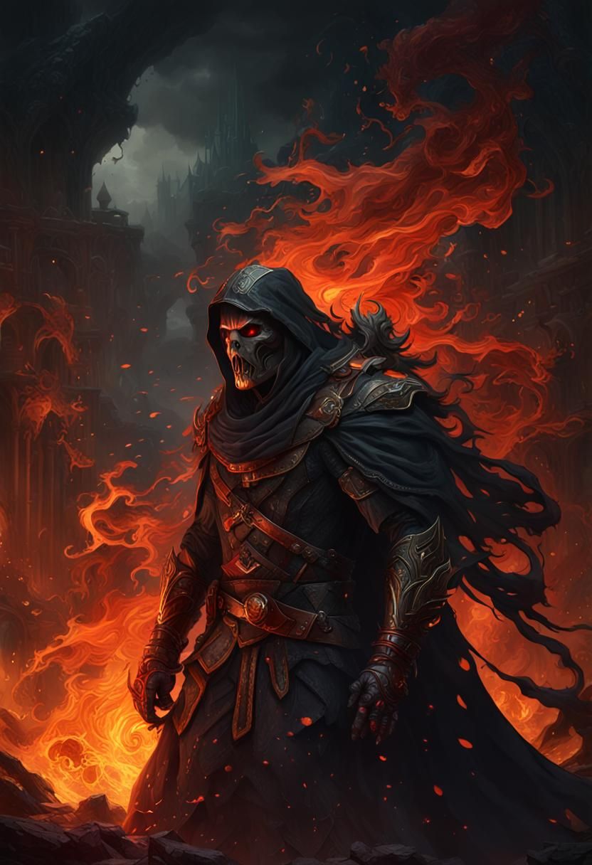 Black Smoke Dark Fantasy Concept Art in 8k