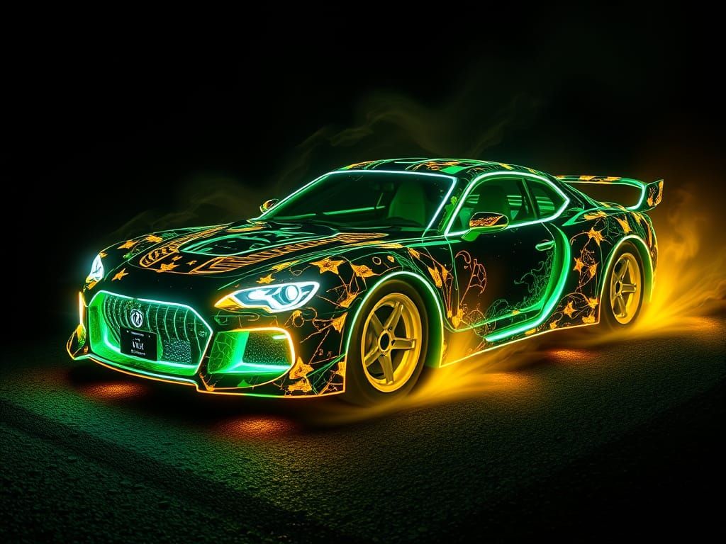 bioluminescent magical car