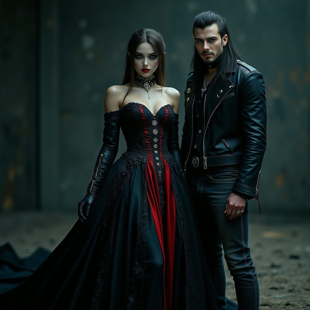 Ethereal Vampire Goddess in Dark, Gothic Splendor