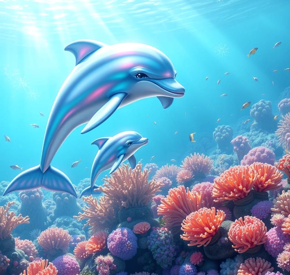 Motherly Love in Enchanted Coral Reef