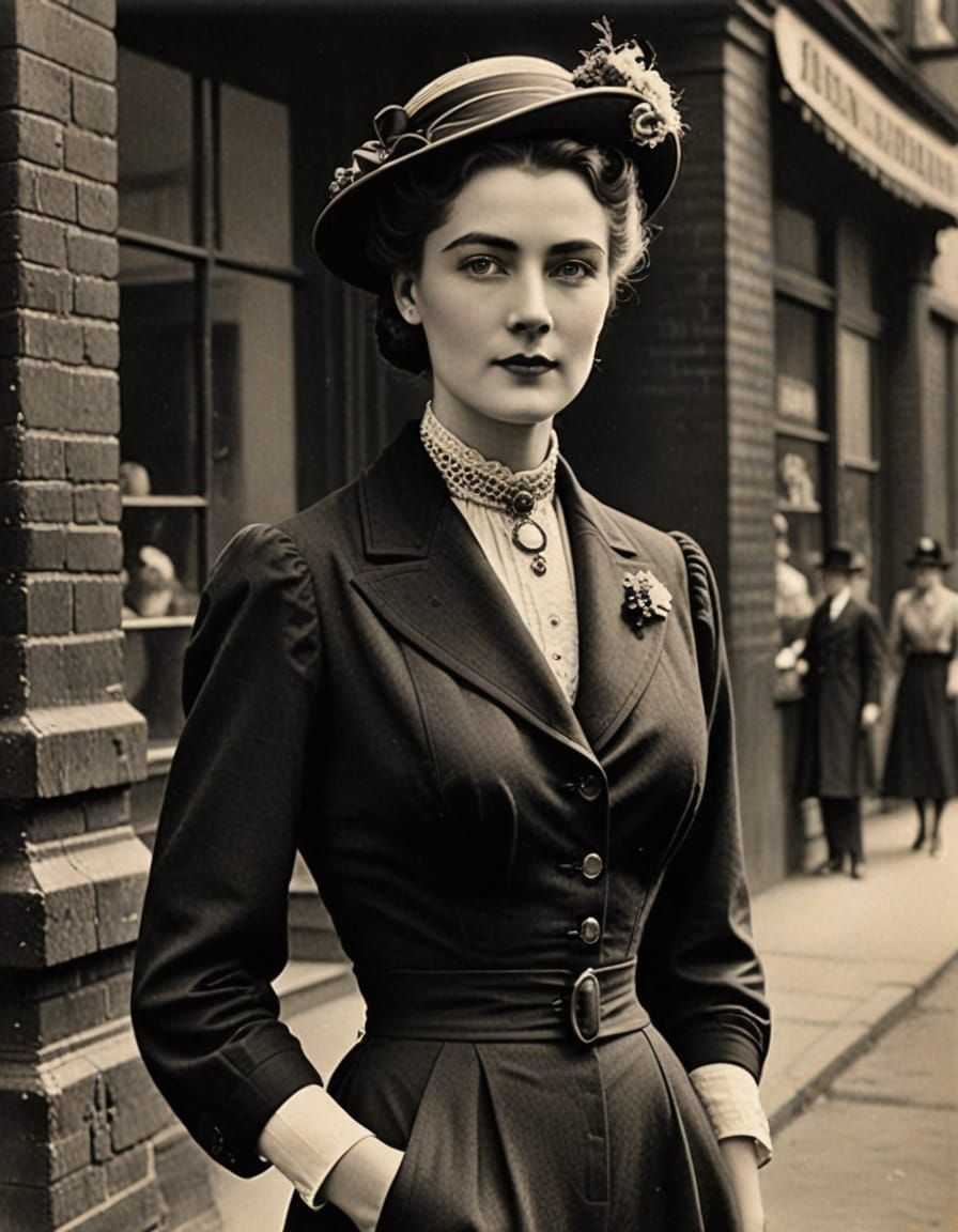 1910s Retro Portrait of Woman in Jewel Tones