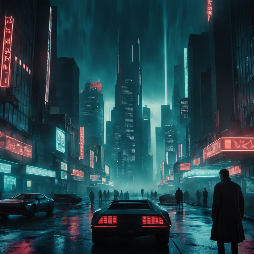 Cyberpunk Laboratory Scene in Warm Cinematic Tone