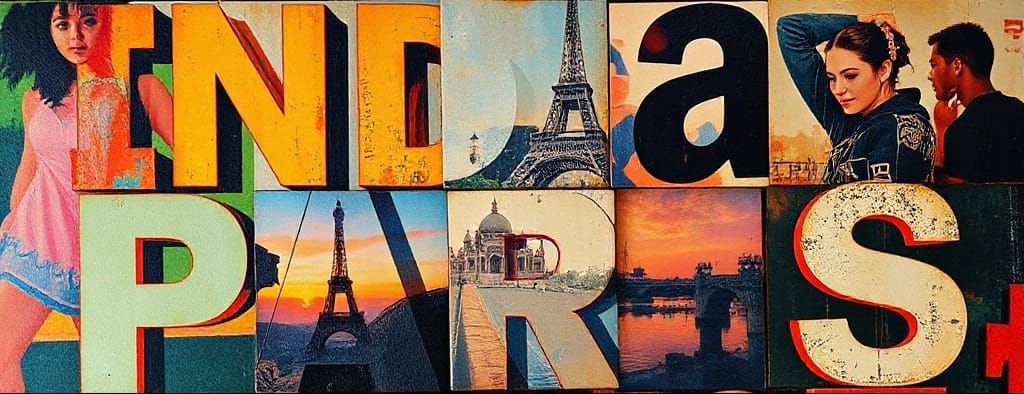 Abstract Double Exposure: Dreamlike Vintage Letter Art