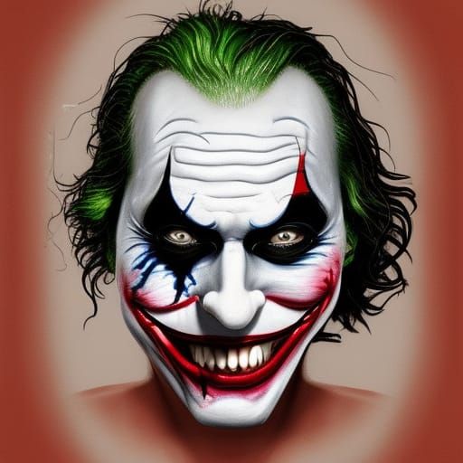 Hyperrealistic Joker Portrait with Shattered Mirror