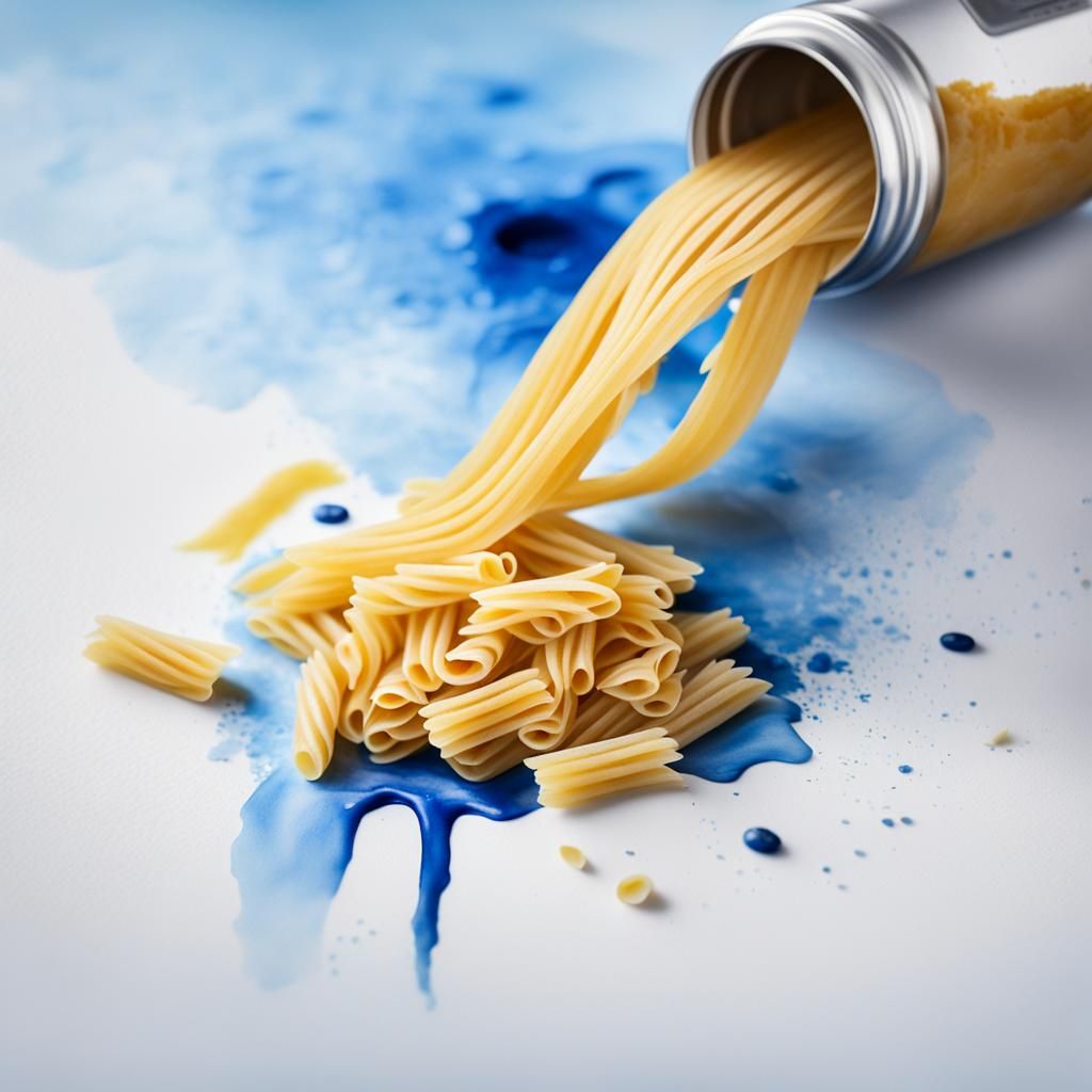 Single Pasta Piece in Watercolor Style