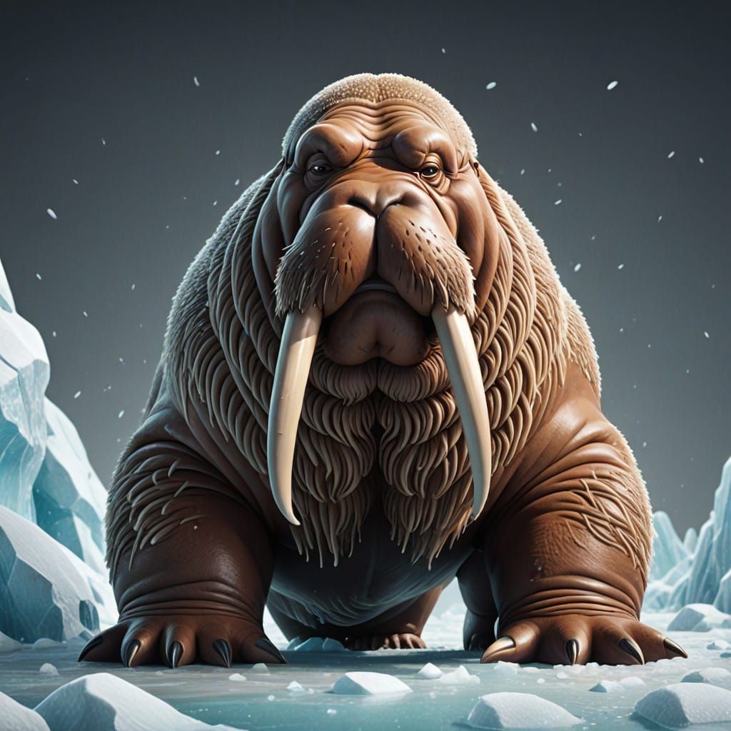 Paul Heyman as Cartoon Walrus Concept Art