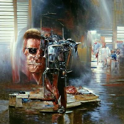 Terminator as Oil Painting by James Gurney