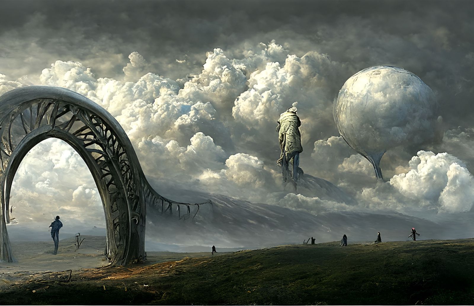 Surreal World Walker on Metal Arch