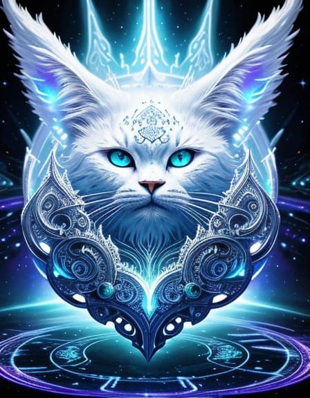 Galactic Feline Mystic with Portal