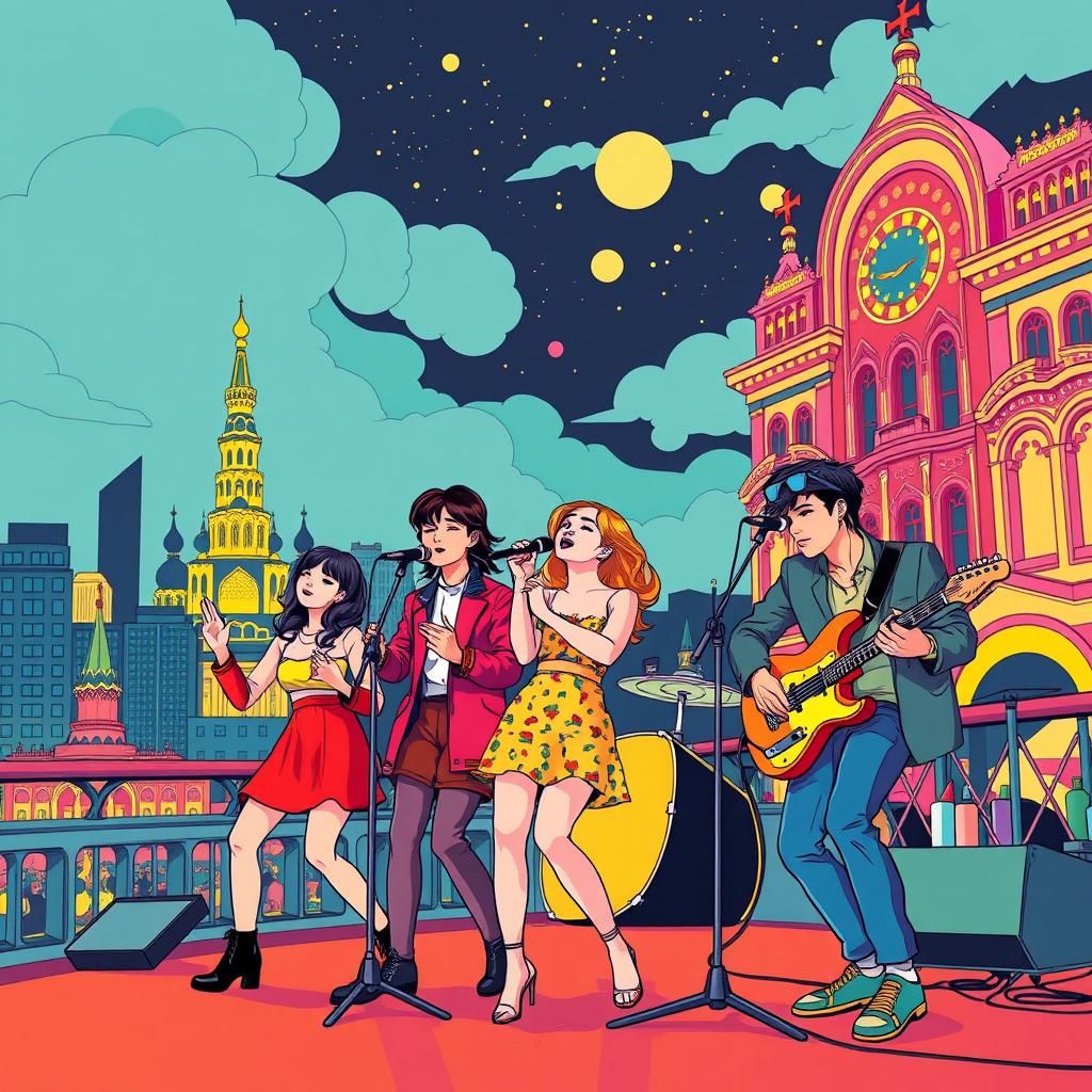 Banderos Perform in Moscow: Murakami-Inspired 90s Pop Art