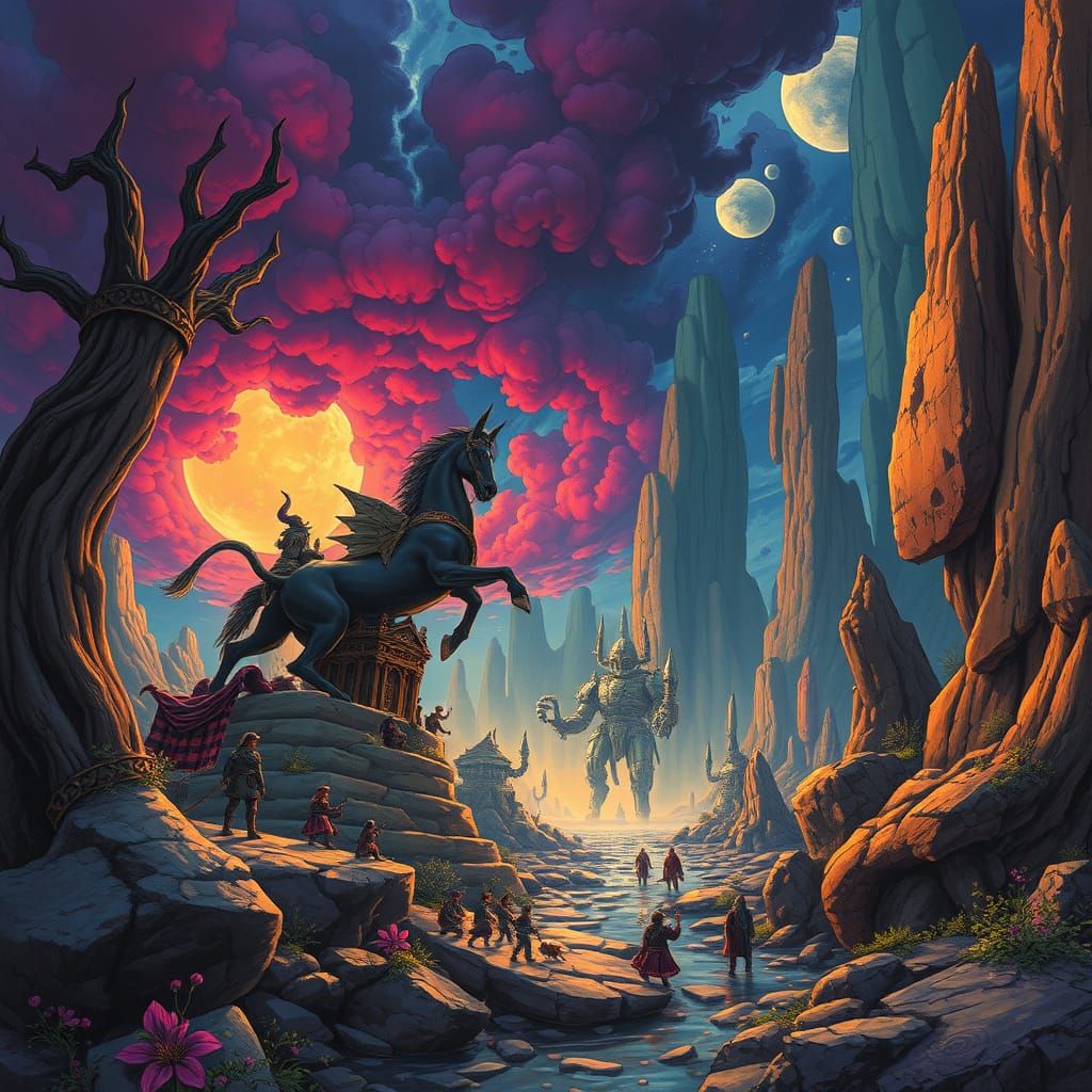 Surreal Dark Fantasy Art with Dreamlike Details