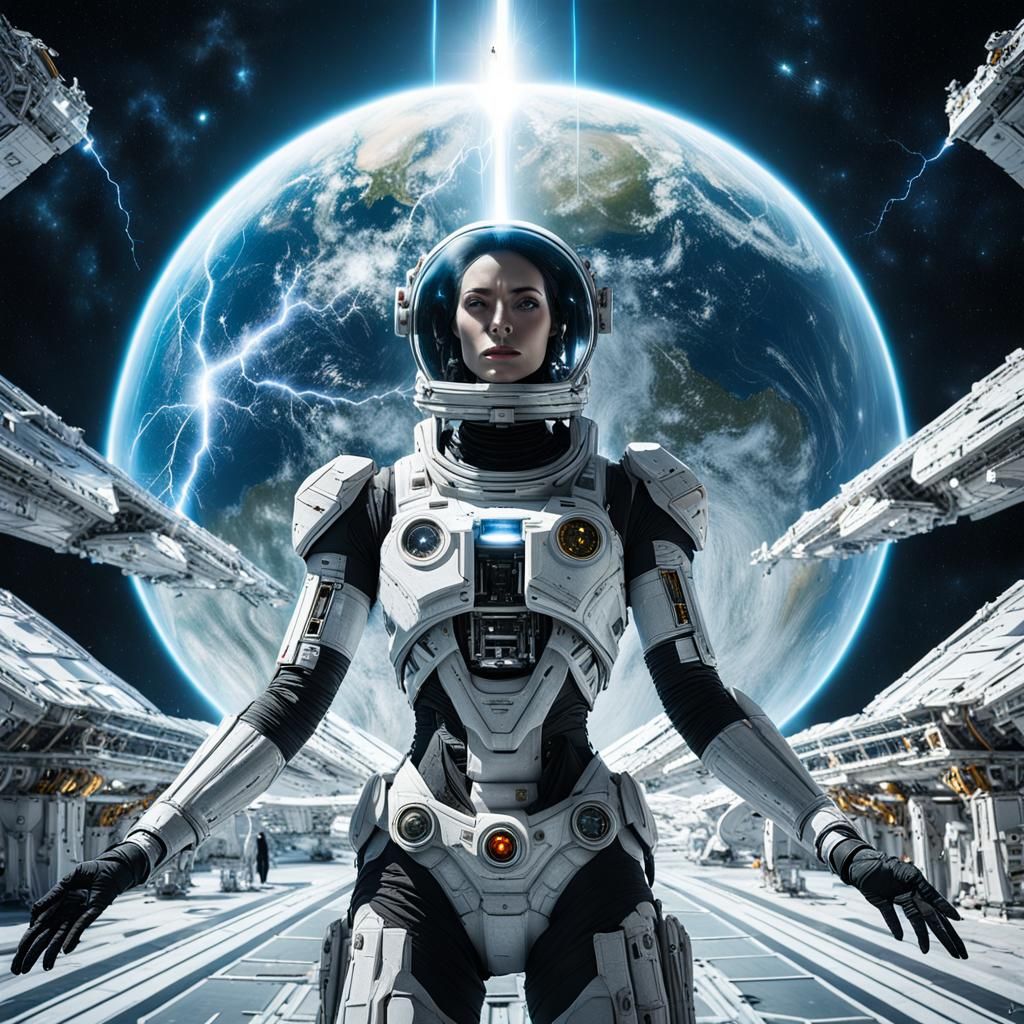 Deity in Space: A Cyberpunk Goddess Attracts Lightning