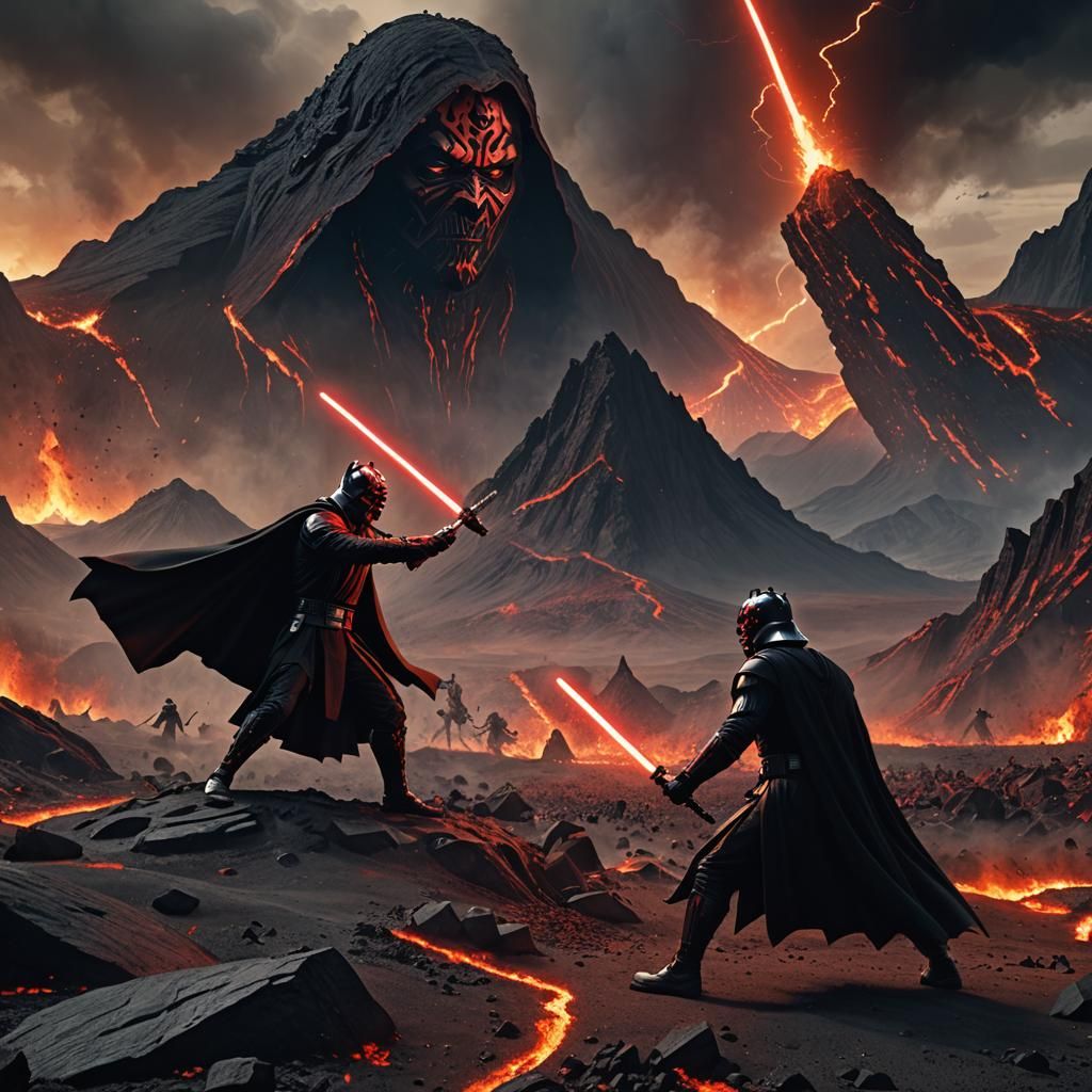 Epic Battle Before Mount Doom: Detailed Matte Painting