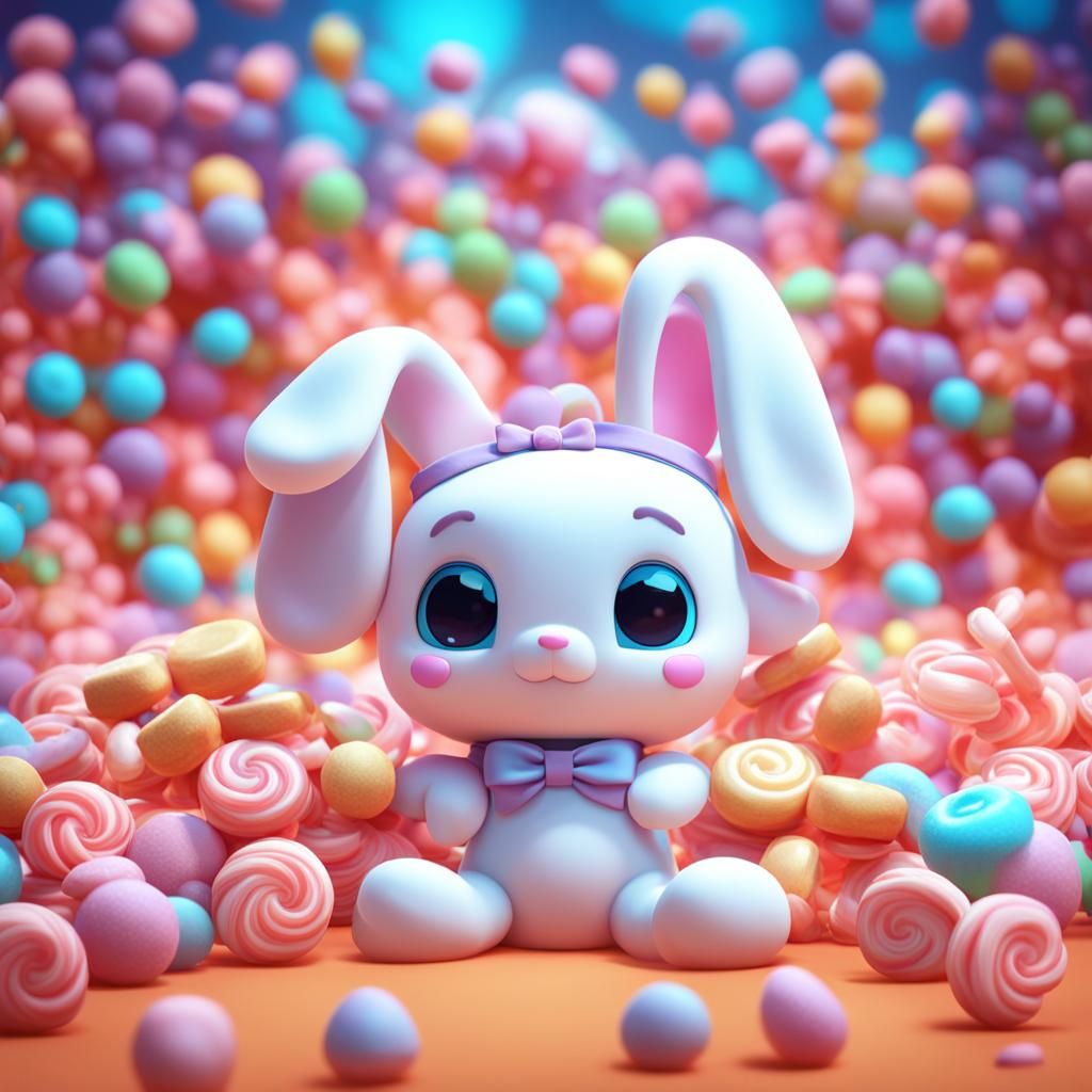 Sweet Cinnamoroll: 3D Digital Art in Pixar Style