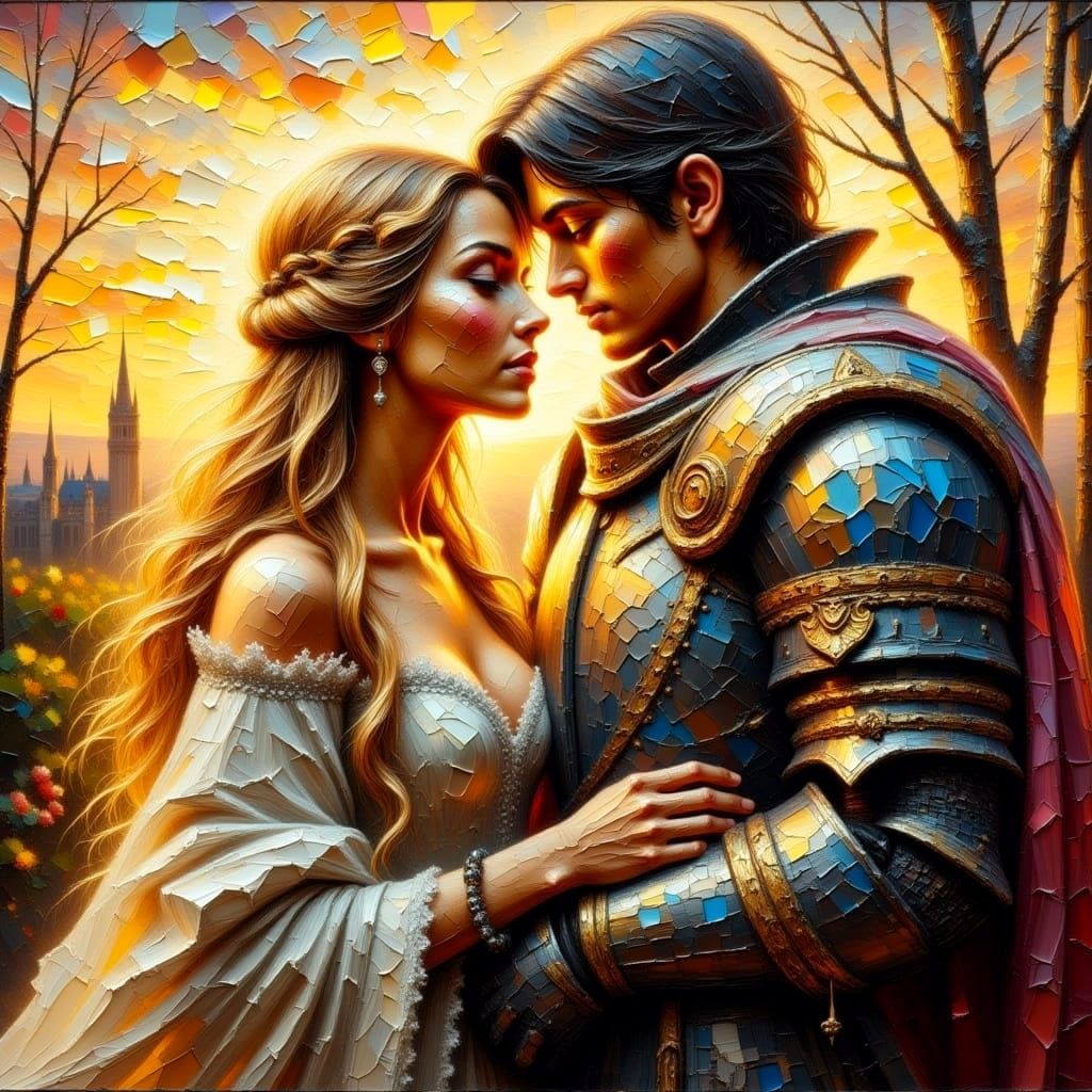 Chivalrous Knight in Shining Armor Rides Off into Sunset