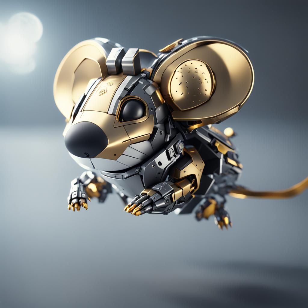 Robot mouse jumping.
