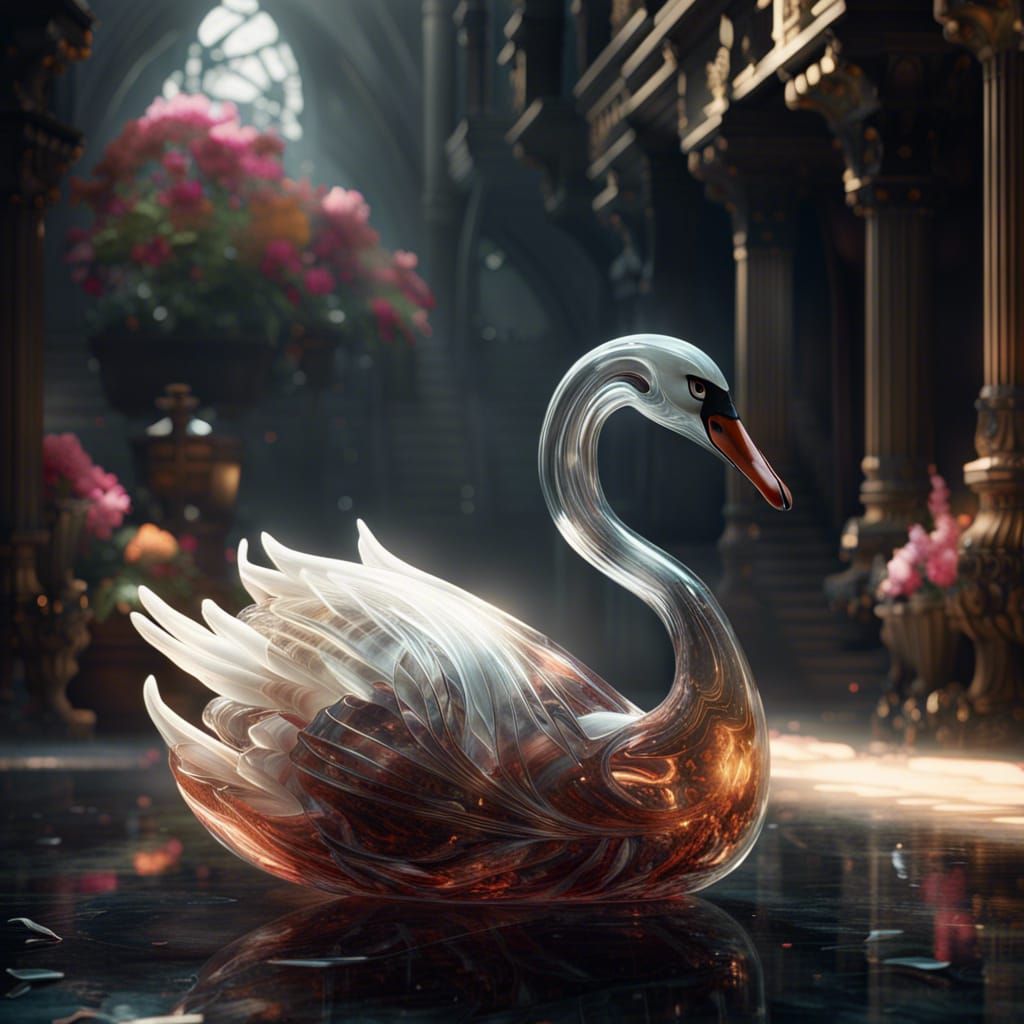 Blown Glass Swan: Digital Matte Painting