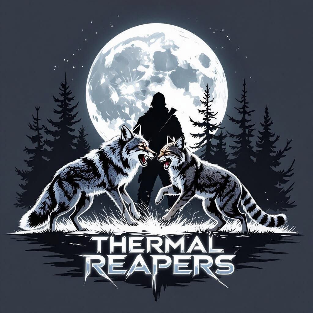 Coyote and Bobcat Fight Thermal Imaging Decal Design