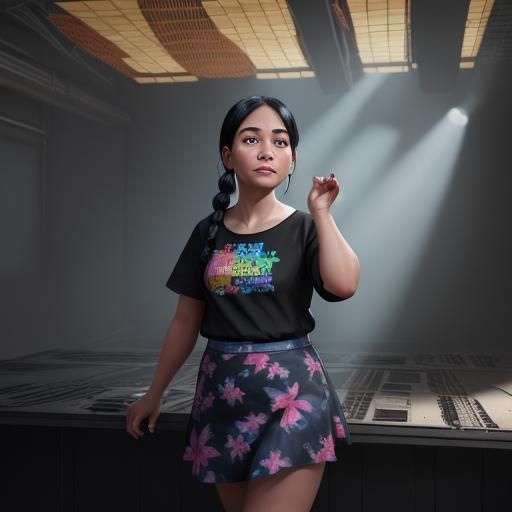 Petunia Pig in Hawaiian Shirt, Pixar 3D Art