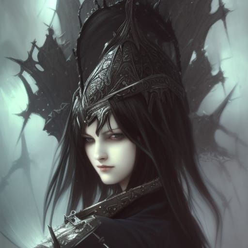 Gothic Vampire Knight in Heavy Armor Portrait