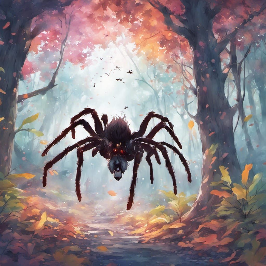 Tarantula in Misty Woods: Anime Key Visual