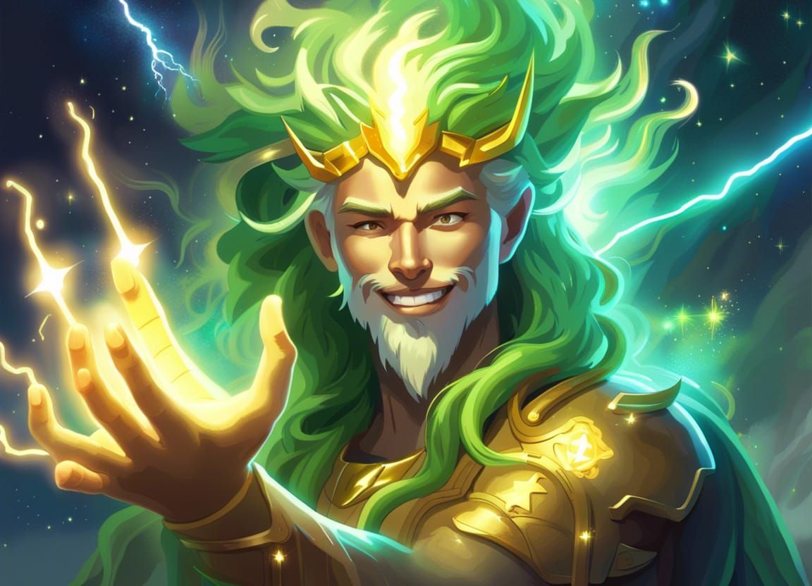 Ethereal Lightning God in Astral Galaxy