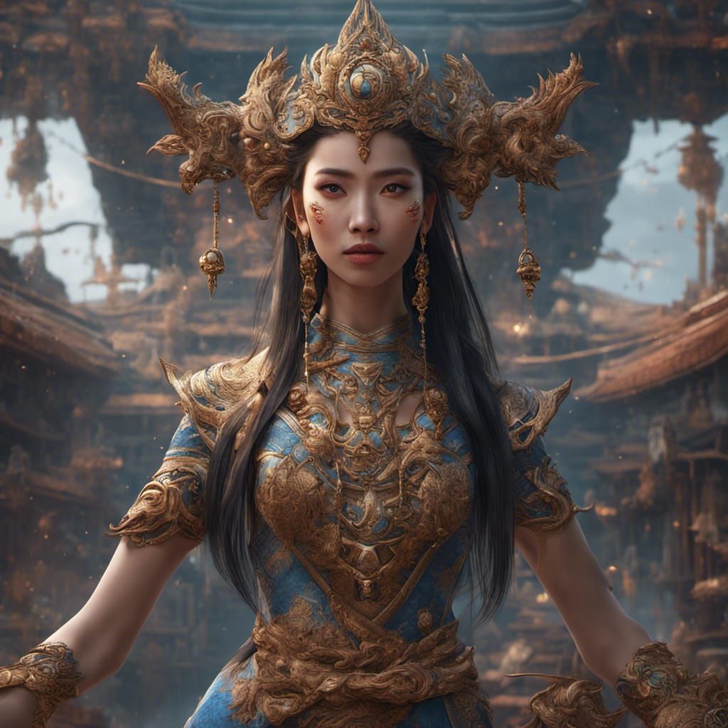 Southeast Asian Woman: Detailed Matte Painting in 8K