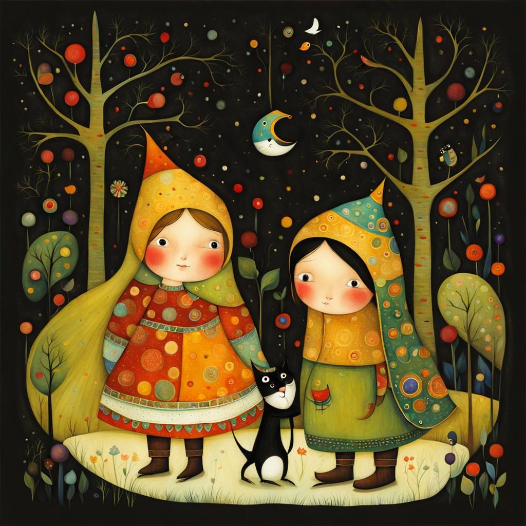 Whimsical Illustration in the Style of Children's Book Art