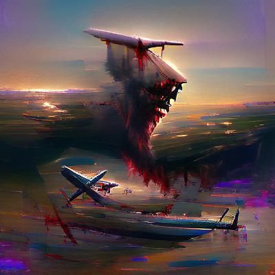 Sinister Plane Crash Digital Artwork