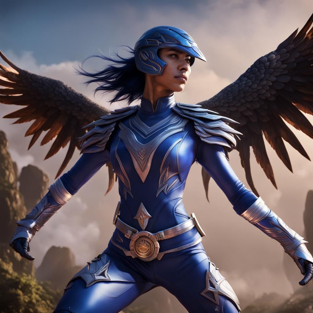 Vietnamese Female Raven Power Ranger in Battle