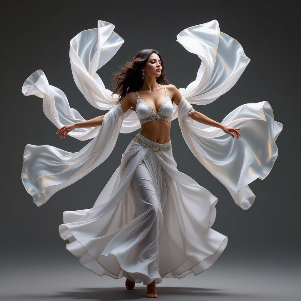 Woman Dancing with Seven Translucent Cloaks
