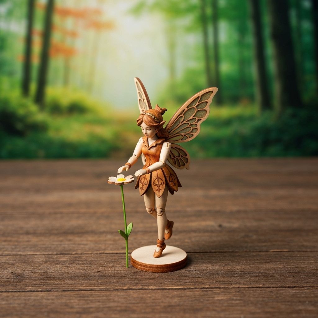 Delicate Wooden Tinkerbell Figurine