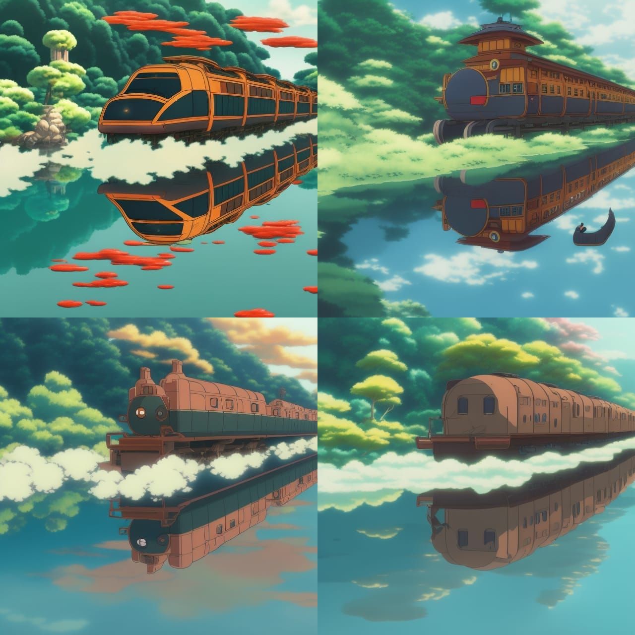 Train Journey in Spirited Away Manga Style