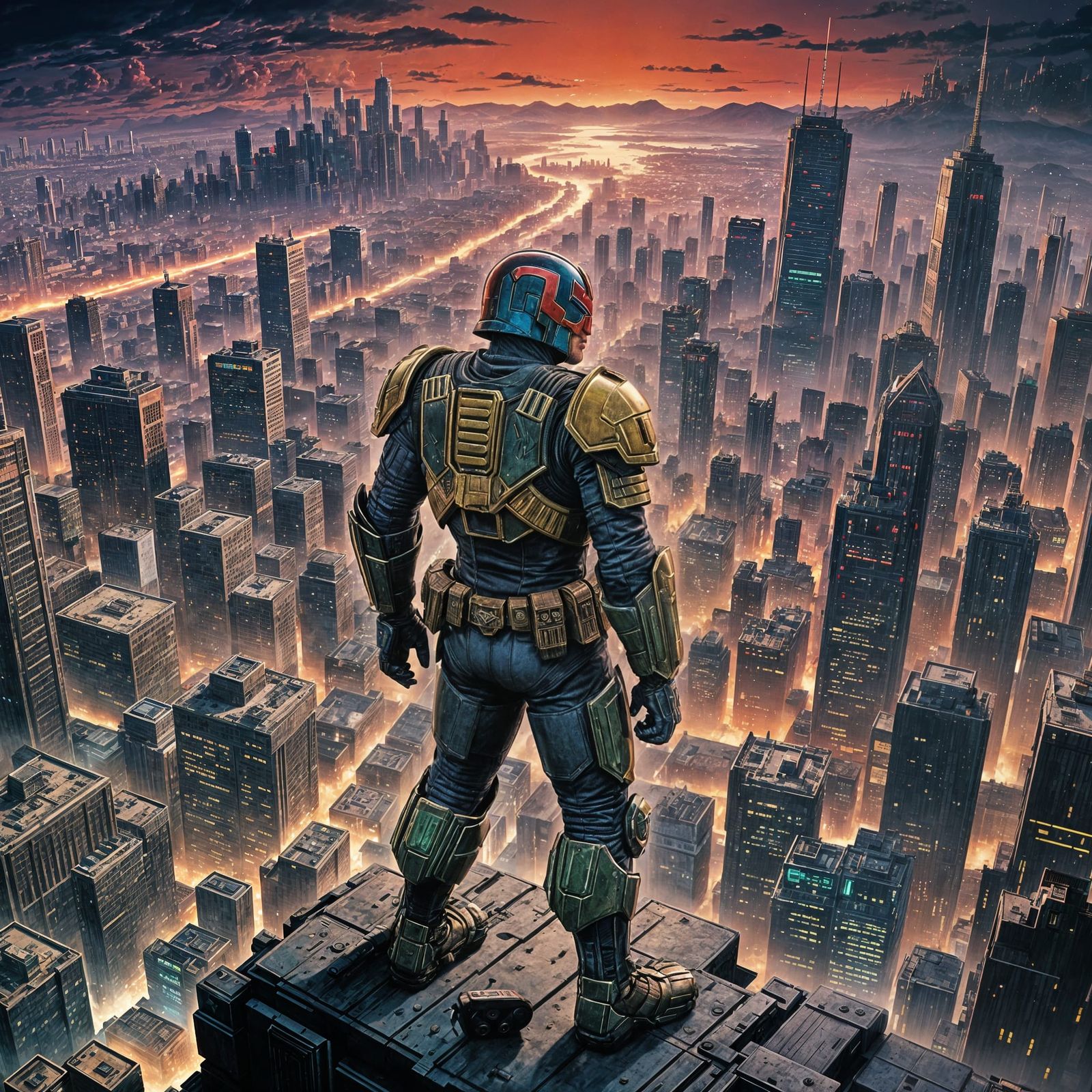 Judge Dredd Overlooks Dystopian Future in Anime Style