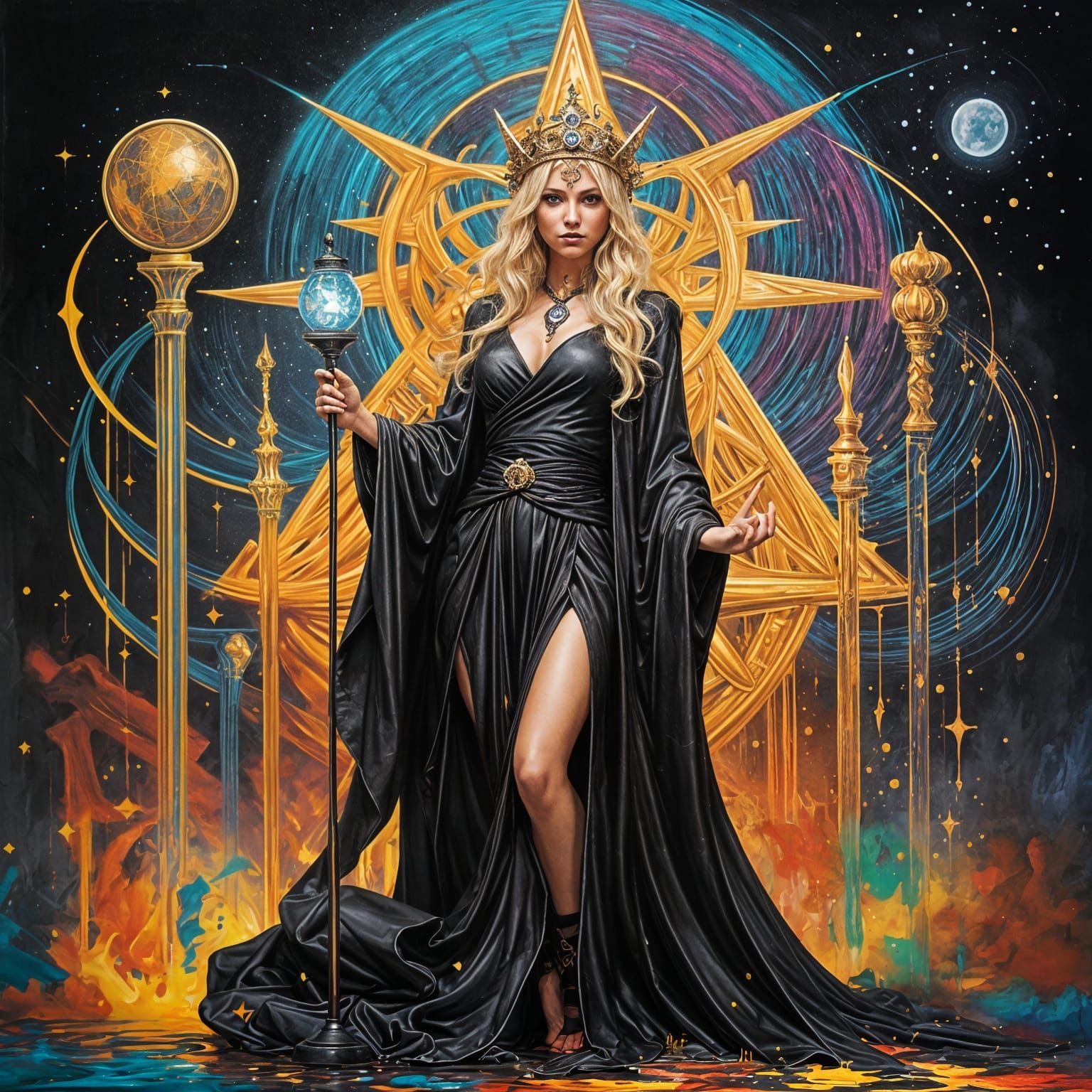 Goddess Hecate in Graffiti Splash Art Style