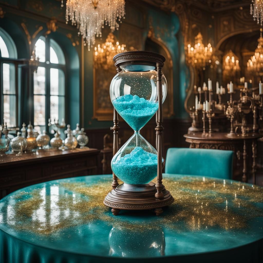 Hourglass Bubbles in Turquoise Water
