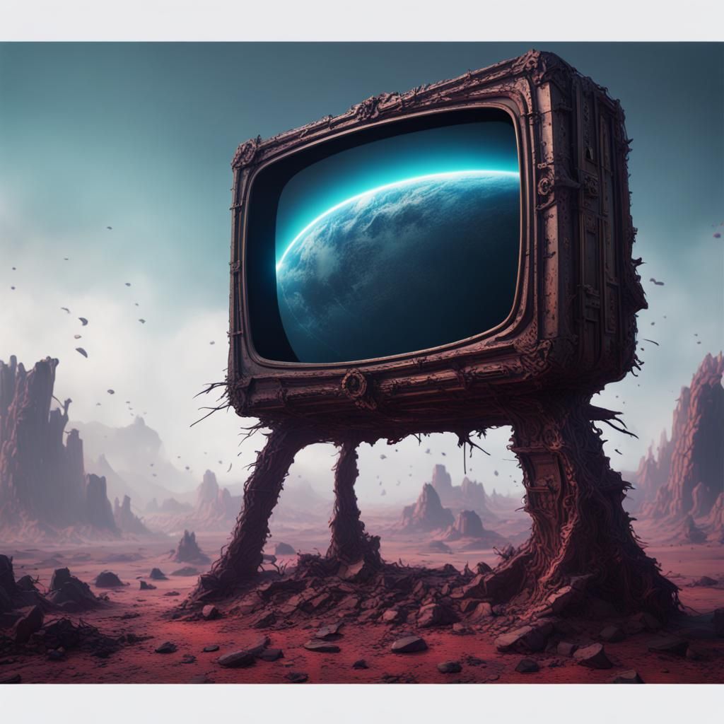 Broken Television Matte Painting in Unreal Engine 5