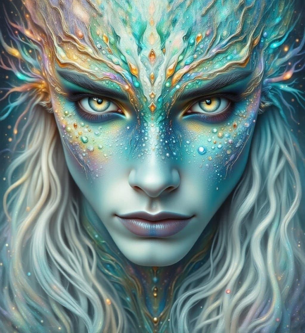 Ethereal Fairy Alien Man in Watercolor